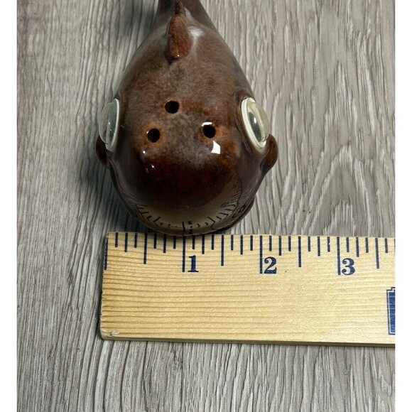 VTG Ceramic Whale Salt & Pepper Shakers Googly Eyes Stoppers Anthropomorphic - Picture 10 of 10